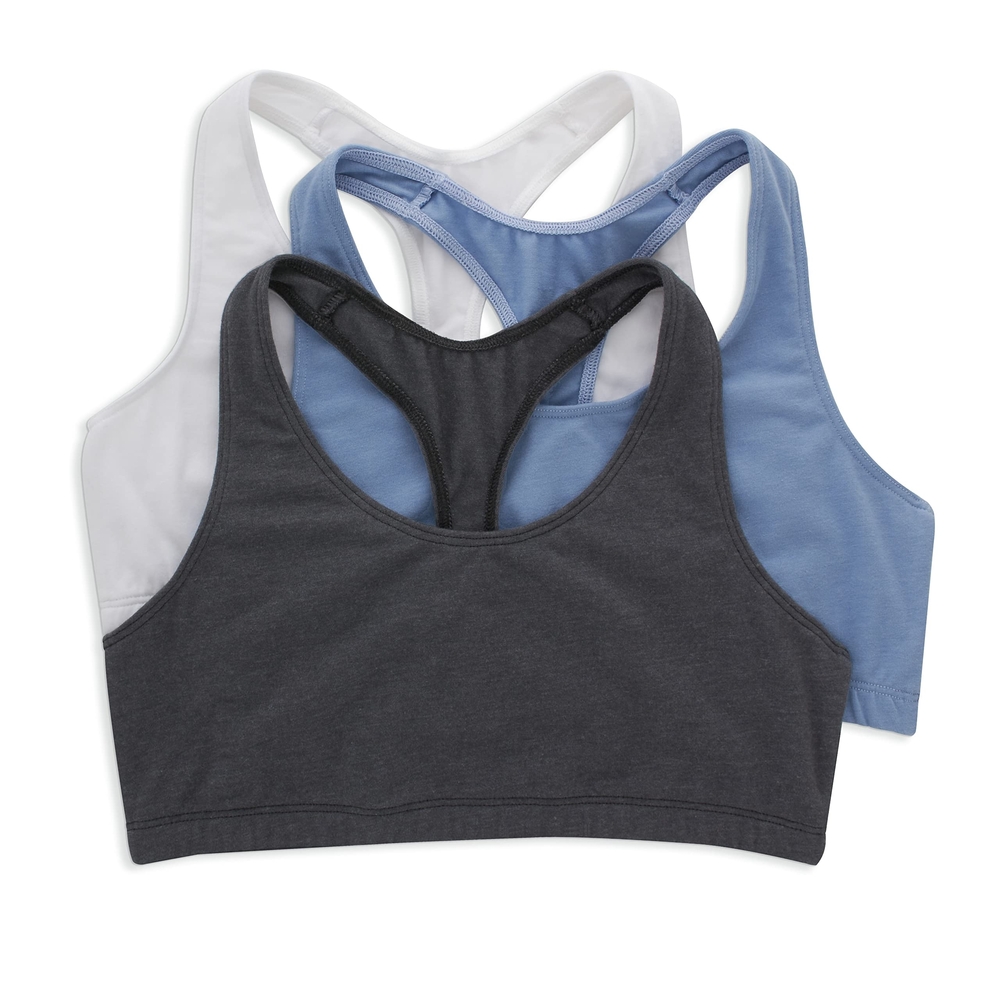 Hanes Women's Sports Bra Trio - Black, Blue, White